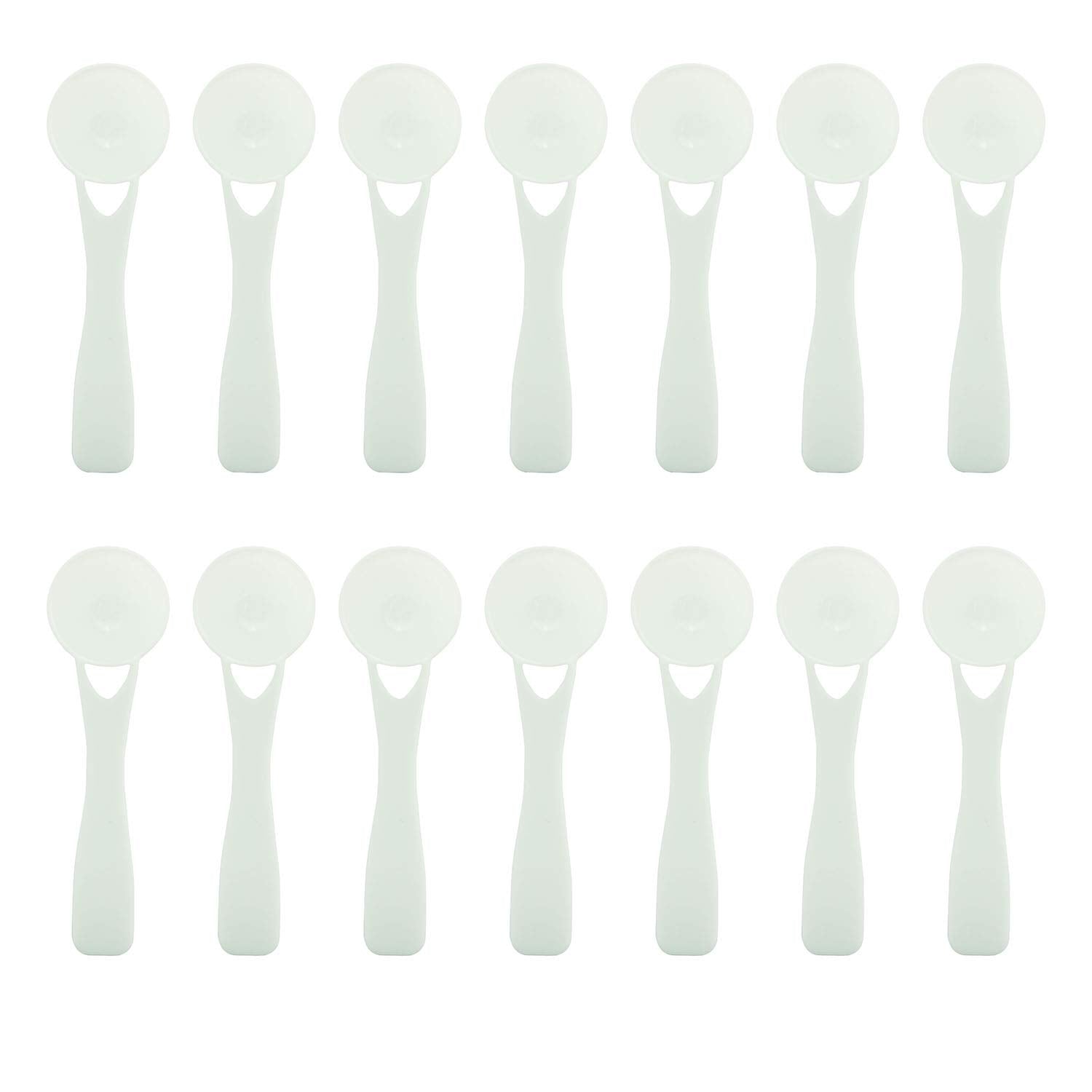 Tegg 5Ml Teaspoon 50Pcs 5Cc White Plasti Measuring Spoons For Herb Extract Tea Powder Coffee