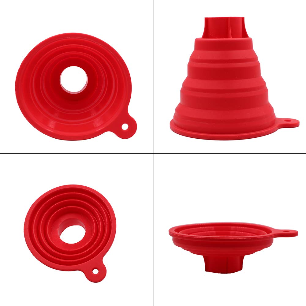 Kongnai Silicone Collapsible Funnel For Jars, Foldable Large Canning Jar Funnel For Wide Mouth And Regular Jars, Food Grade Jam