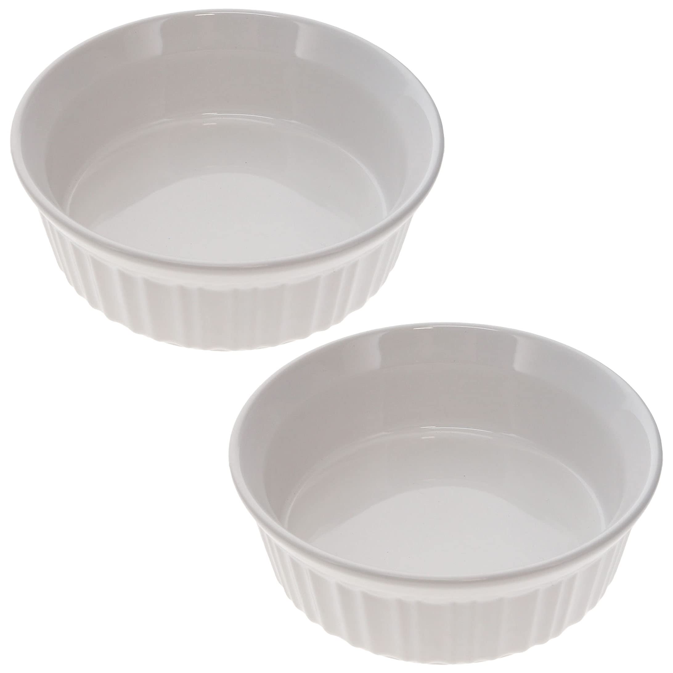 CorningWare FS24 24oz Round French White Casserole Dishes (2Pack)