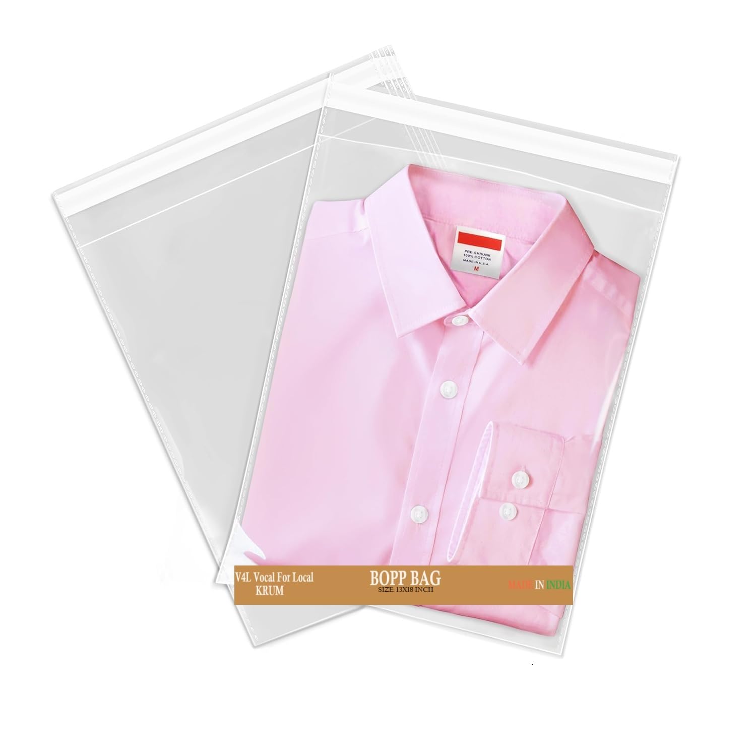 Sssg Krum Packing Clear Bags Transparent Pouches For Garments Clothes Saree Shirt Etc Self Adhesive Bopp Bags Seal Bag For Multi