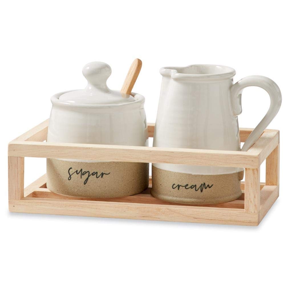 Mud Pie Stoneware Cream And Sugar