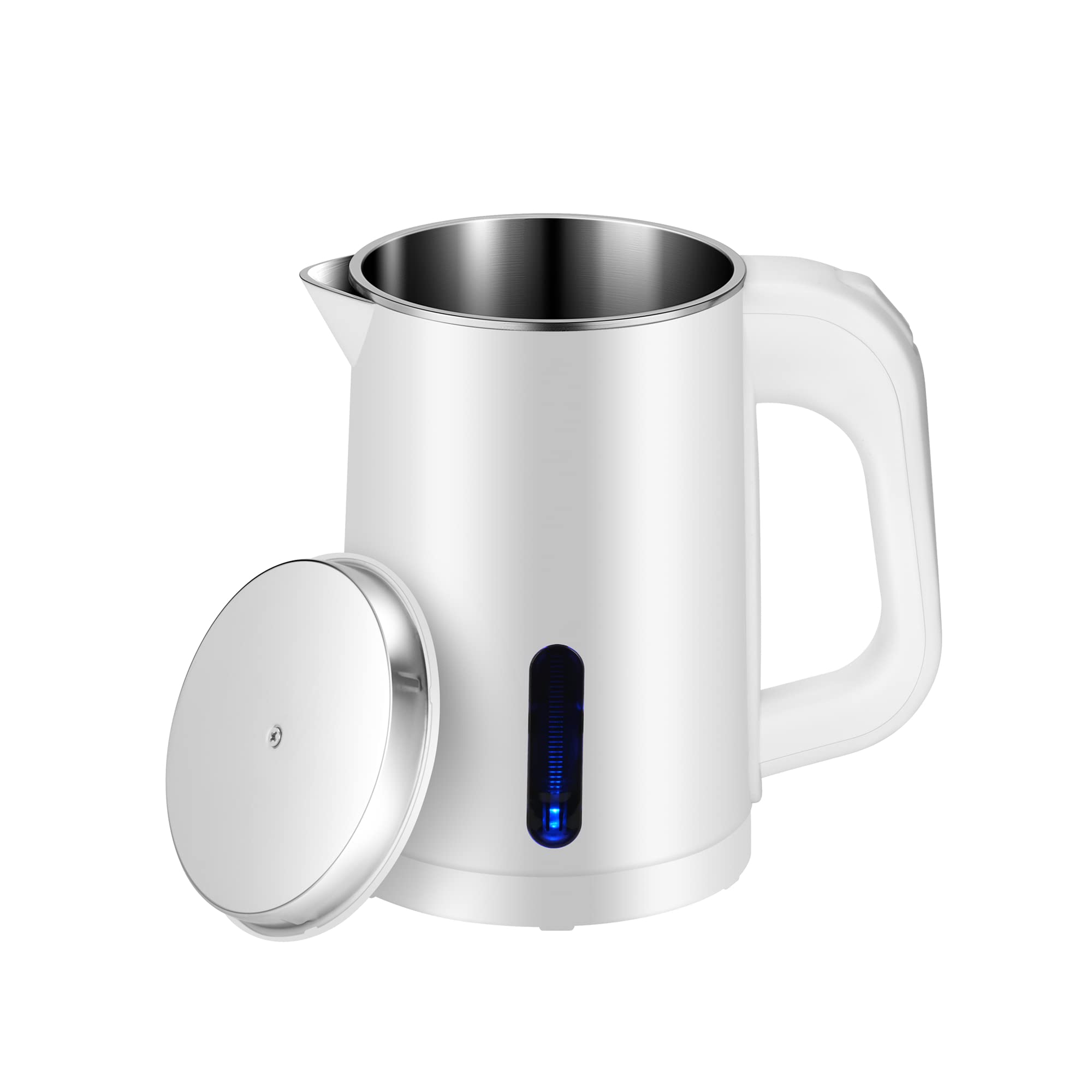 Small Electric Kettle Stainless Steel, 0.6L Portable Travel Electric Tea Kettle, Mini Hot Water Boiler Heater for Business Trip,