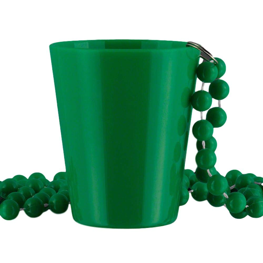 Blinkee Non Light Up Green Shot Glass On Green Beaded Necklaces