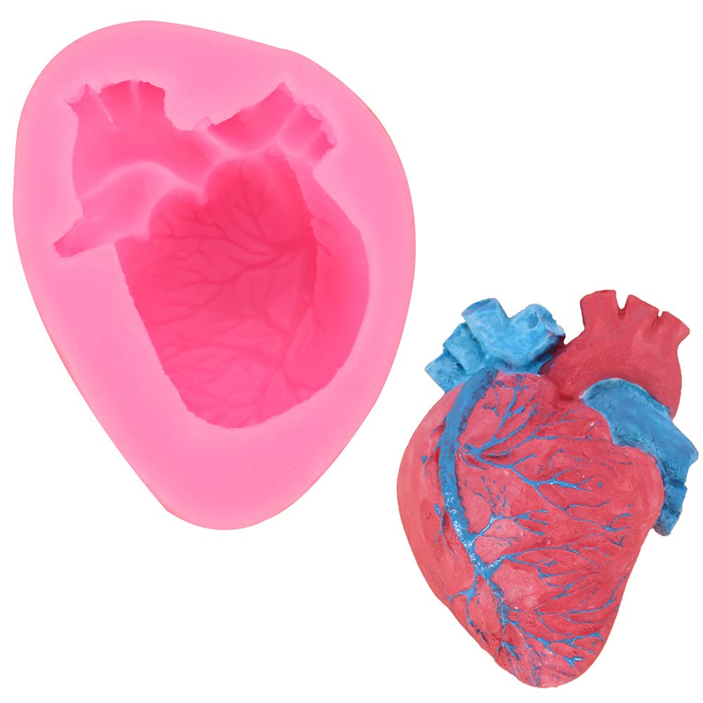 3D Halloween Human Bloody Heart Shaped Ice Cream Mousse Mold Diy Silicone Mould Fondant Pudding Jelly Cake Decor Tool Handmade A