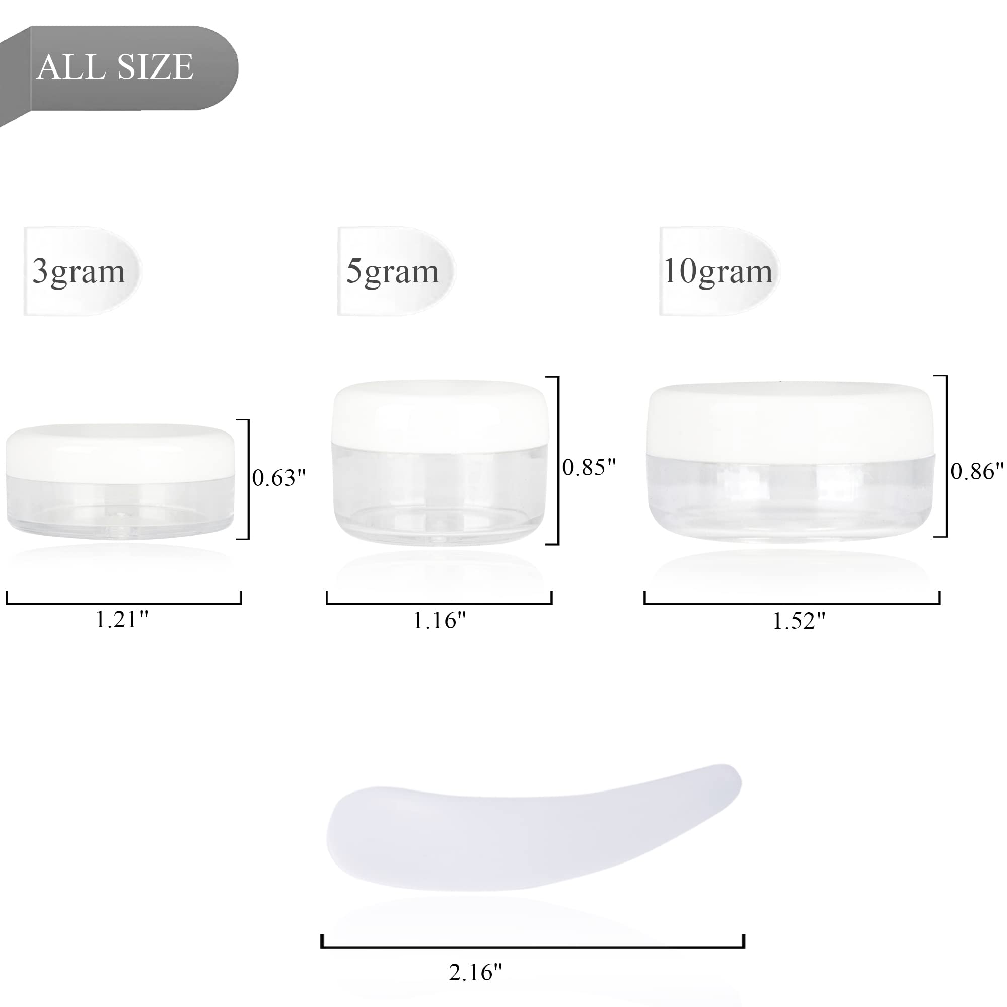 50Pcs 5 Gram Sample Containers, 5Ml Empty Jars With Lids, Small Cosmetic Containers, Mini Sample Jars With 4Pcs Mini Spatulas Fo