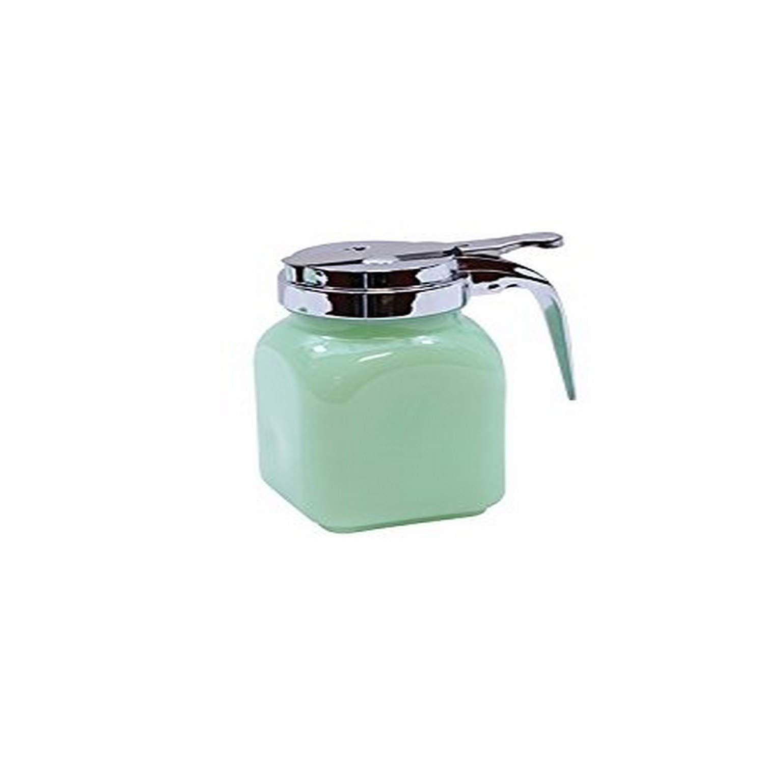 Tablecraft Syrup Dispenser With Metal Top, 6 Oz, Green