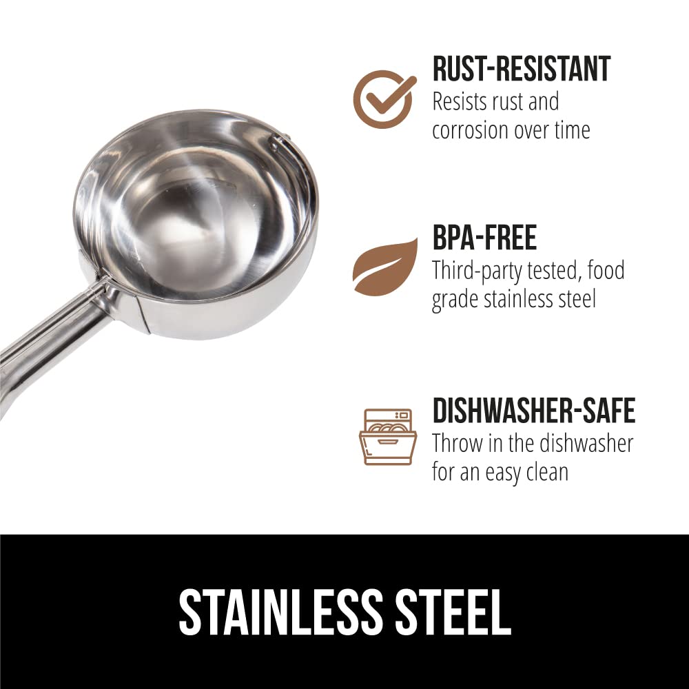 Gorilla Grip Stainless Steel Multipurpose Bpa-Free Spring Scoop, 1 Tbsp, Melon Ballers, Cookie Dough Scoops, Perfect Portion Siz