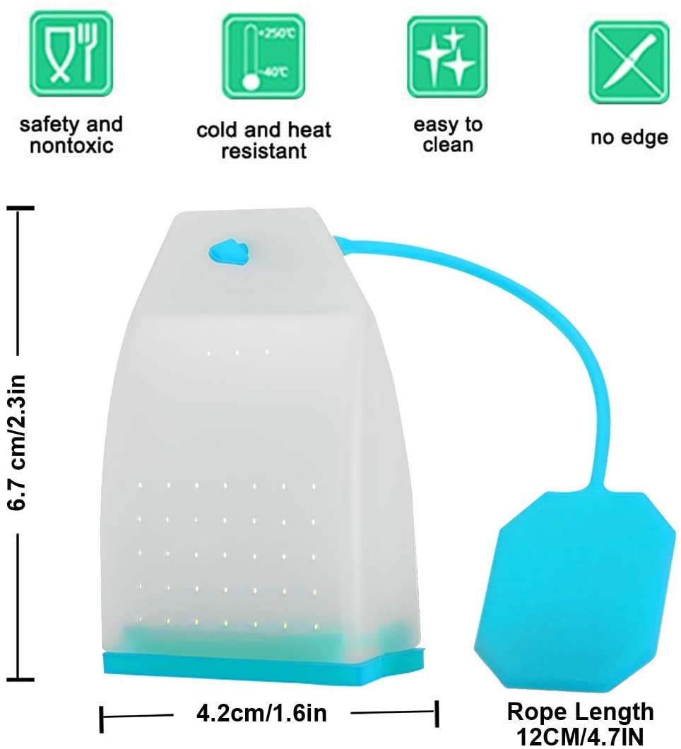 6 Pack Silicone Tea Infuser, Reusable Loose Leaf Tea Bags Strainer Filter With Spoon