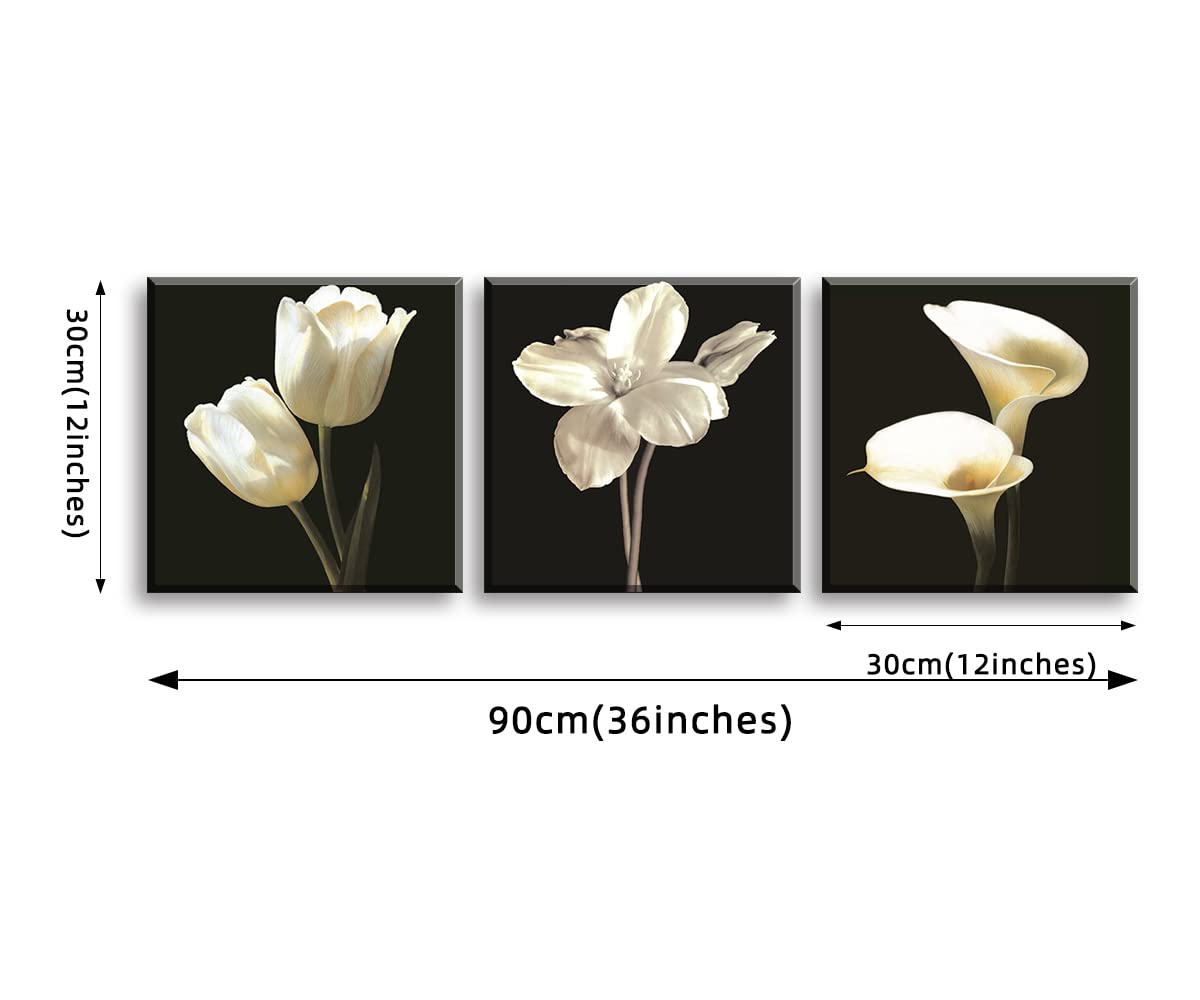 Tekment Flower Wall Decor For Bedroom, Sz Still Life Canvas Art Prints Of White Tulip & Calla Lily Oil Paintings, Elegant Floral