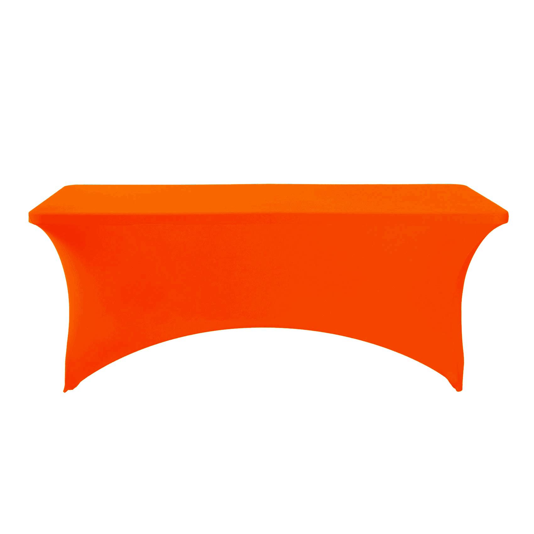 Hezuzo Spandex Table Cover For 6Ft Table Universal Fitted Stretch Tablecloth For Party, Banquet, Wedding And Events-Neon Orange