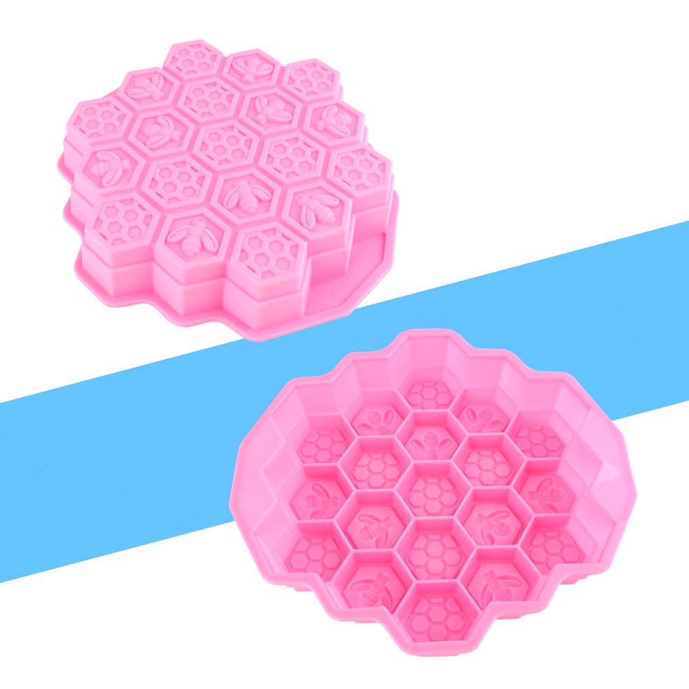 Bee Honeycomb Cake Mold, 19 Cavity Silicone Honeycomb Cake Molds Diy Candy Chocolate Mould Baking Supplies