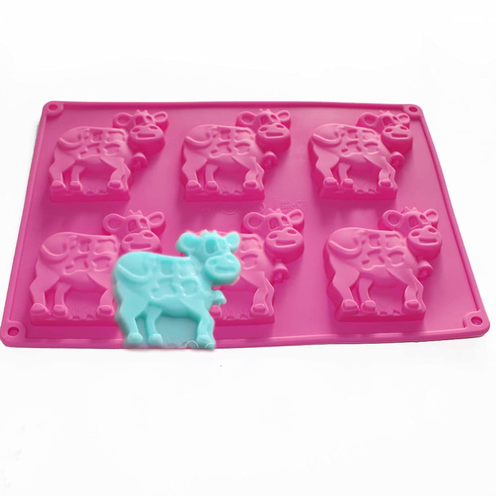 X-Haibei Dairy Cow Flexible Silicone Mold Cookies Chocolate Candy Jello Soap For Homemade
