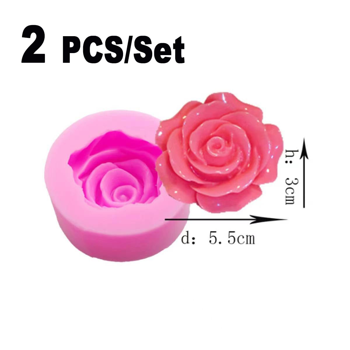 2Pcs Rose Flowers Silicone Molds Cake Chocolate Mold Wedding Cake Decorating Tools Fondant Sugarcraft Cake Molds
