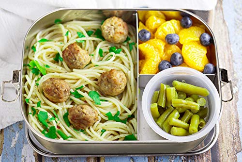G.a HOMEFAVOR Leak Proof Stainless Steel Bento Box  Metal Lunch Container with 3-Compartment  1200ML  Perfect for Snacks and Salad  Dishwasher Safe