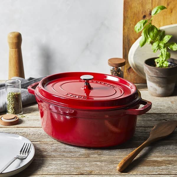 Staub 40509-866-0 Cast Iron Cocotte, Cherry, 31 Cm