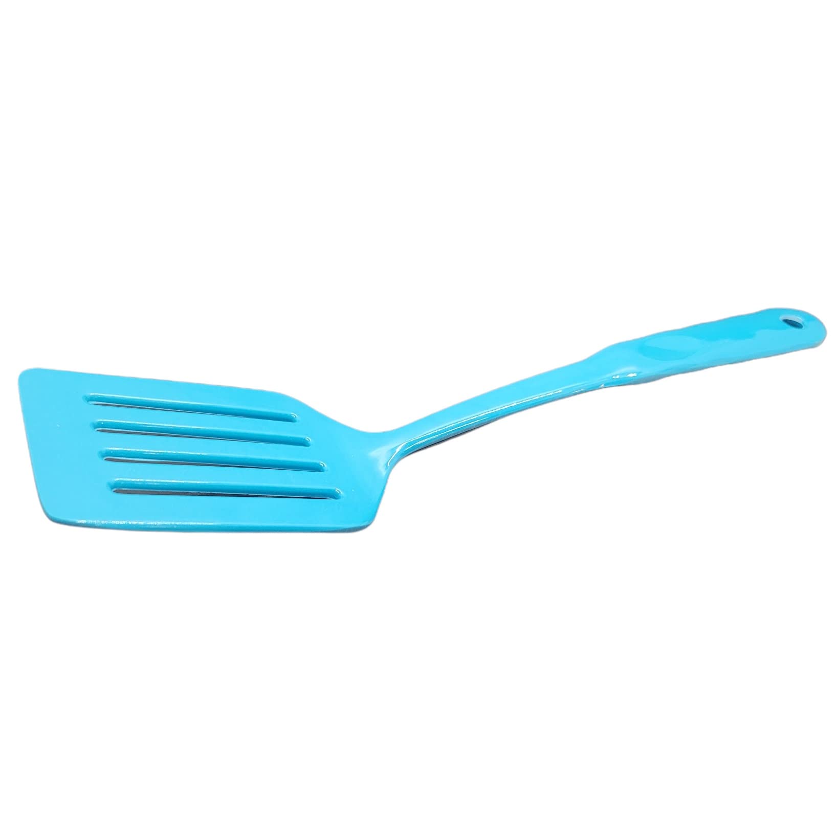 Handy Housewares 12.5'' Long Handled Colorful Melamine Slotted Cooking Turner Spatula (1 Pack, Blue)