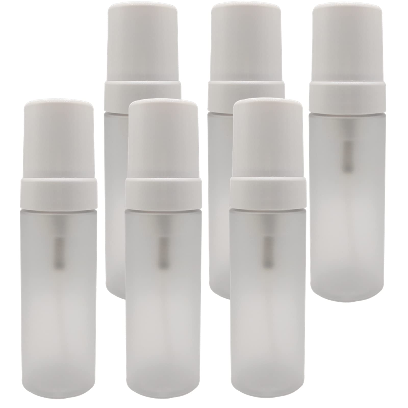 150Ml Empty Foam Pump Bottle, 5Oz Foaming Dispenser Soap Plastic Container For Facial Cleanser Shampoo Hand Soap (Clear Matte+Wh