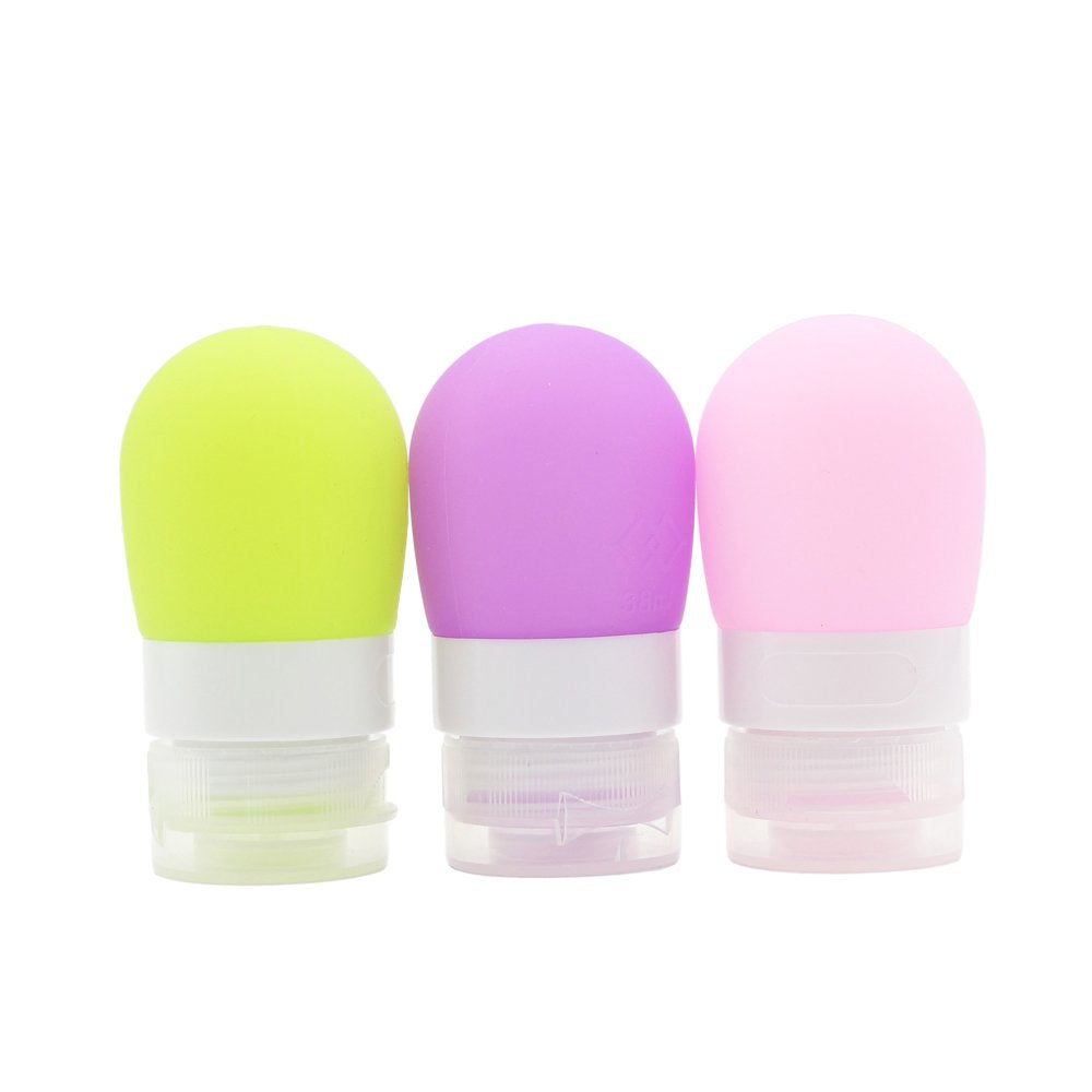 Mziart Portable Soft Silicone Travel Bottles Travel Containers(1.3Oz, Pack Of 3)