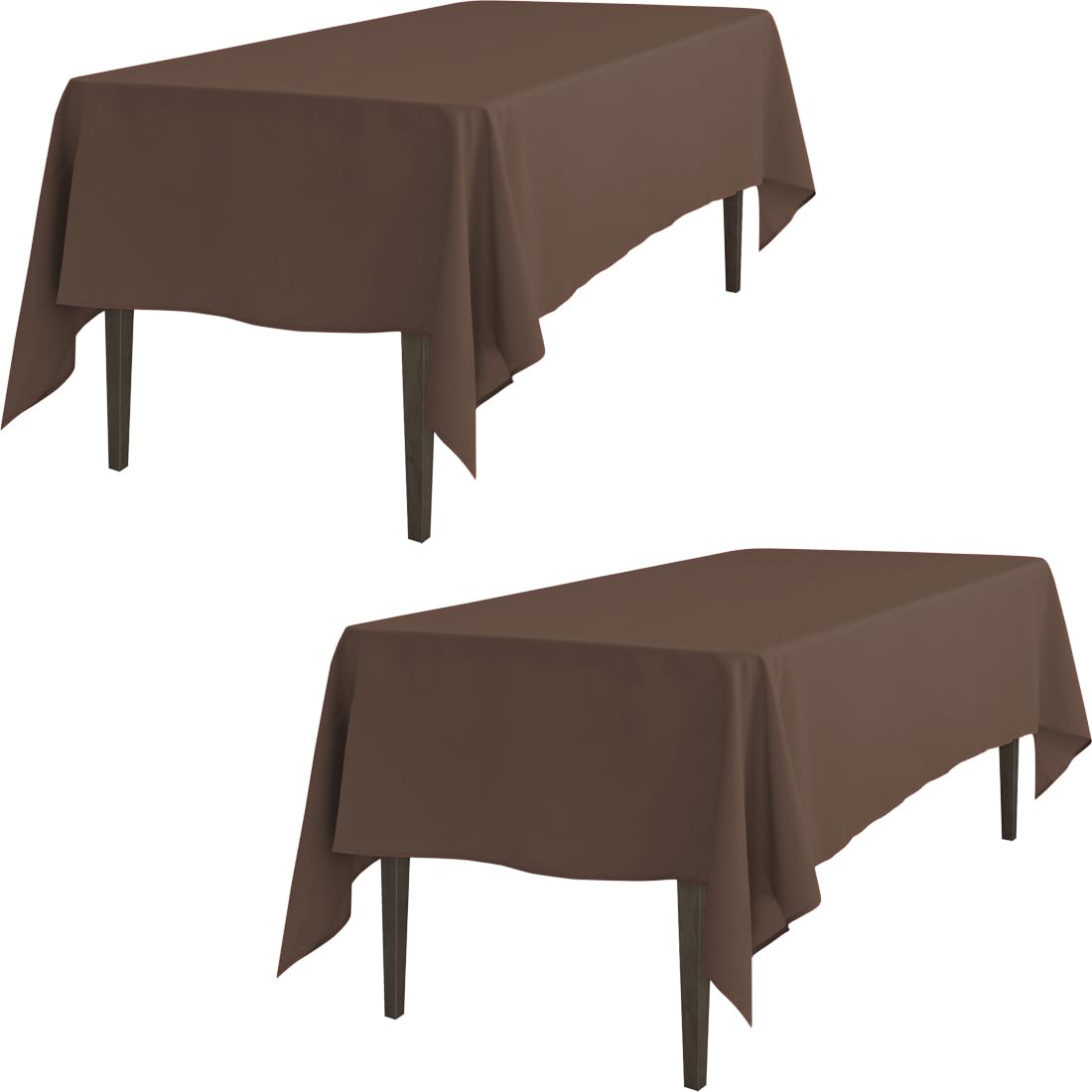Ltc Linens 2 Pack Chocolate Rectangular Tablecloths 70 X 120 Inch For 6 Or 8 Ft Brown Rectangle Banquet Tables With Half-Drop -