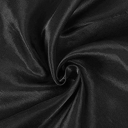 Balsacircle 60X102 Inch Black Satin Rectangle Tablecloth Table Cover Linens For Wedding Table Cloth Party Reception Events Kitch