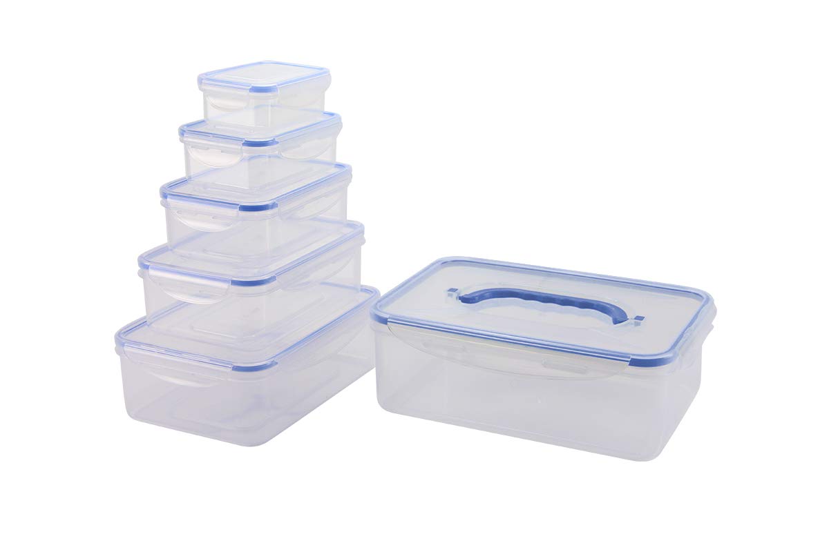 Nicole Home Collection Food Storage Plastic Containers With Locking Lids, Leak Proof, Airtight, Nested, Set Of 6 Bpa Free Dishwa