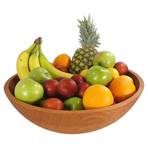 Holland Bowl Mill 17 Inch Solid Cherry Wood Salad Bowl - Natural Cherry Wood, Model 1, Perfect for Serving and Entertaining