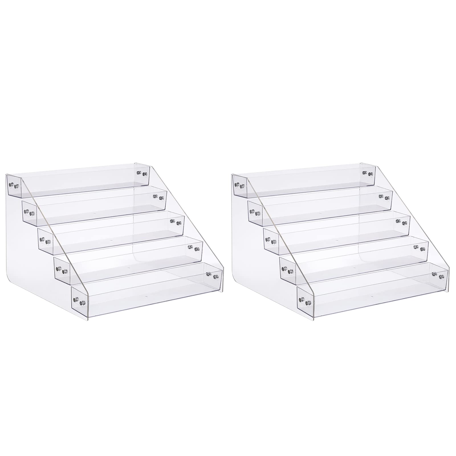 Kihor Acrylic Spice Rack, Tiered Spice Rack Shelf Seasoning Organizer for Countertop, Cabinet, Pantry, Kitchen Storage - 5 Tier,