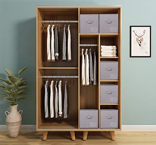 Pack Of 2, Folding Clothing Wardrobe Storage Bins With Dust Proof Lid, Large Size Storage Baskets For Bedroom Closet, Wardrobe O