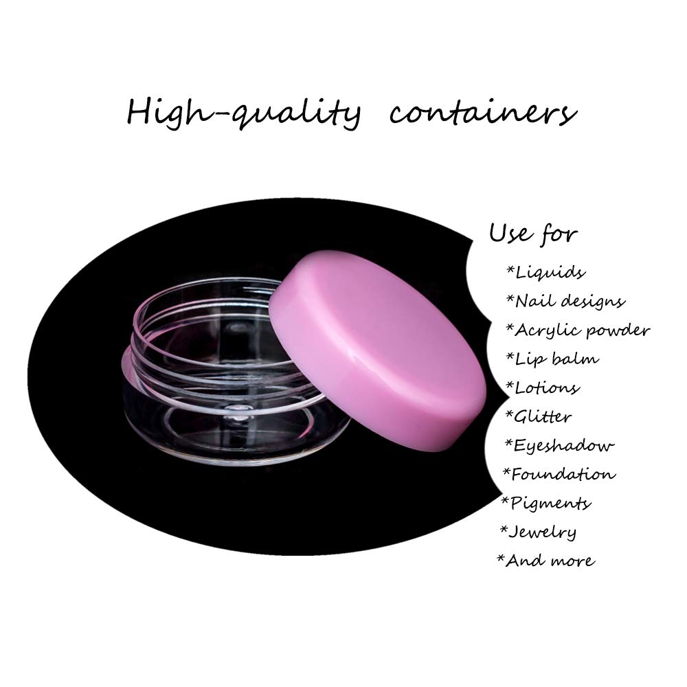 Zejia 3 Gram Sample Containers With Lids, 100 Count Tiny Sample Jars, 3Ml Makeup Cosmetic Containers For Lip Balms, Lotion, Powd