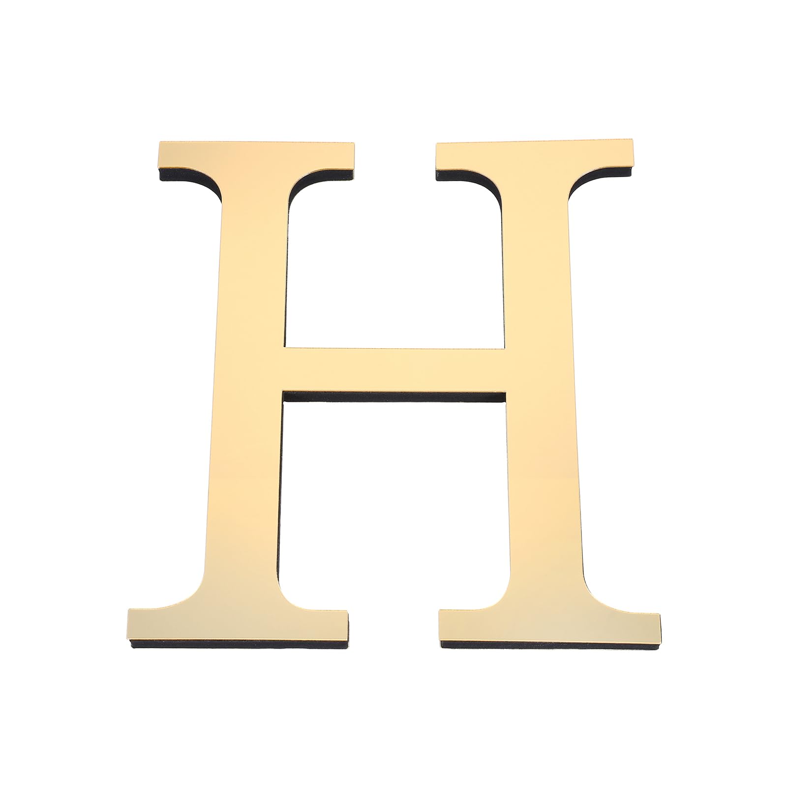 PATIKIL 7.87 Inch 3D Acrylic Alphabet Mirror Wall Stickers Letter H Self-Adhesive Home Decor Letter Sign Art Sticker Decal for D