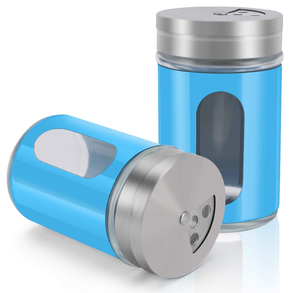 Accmor 2Pcs Salt And Pepper Shakers,Stainless Steel Shaker For Salt Powder Sugar Cinnamon Pepper, Spice Dispenser With Adjustabl