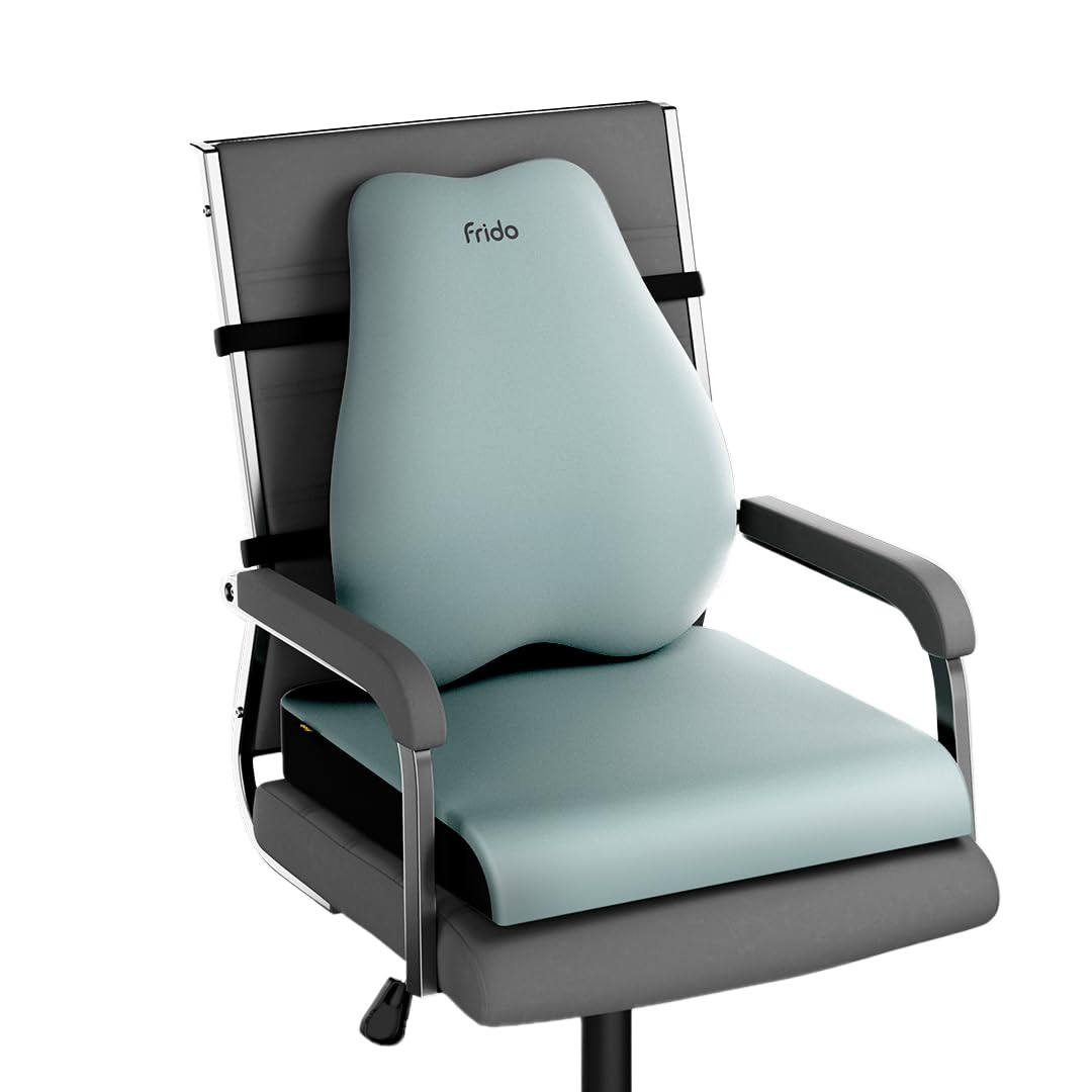Frido Cloud Backrest & Seat Cushion Combo | HighDensity Memory Foam | Lumber, Tailbone & Thighs Support Pillow | Breathable & M