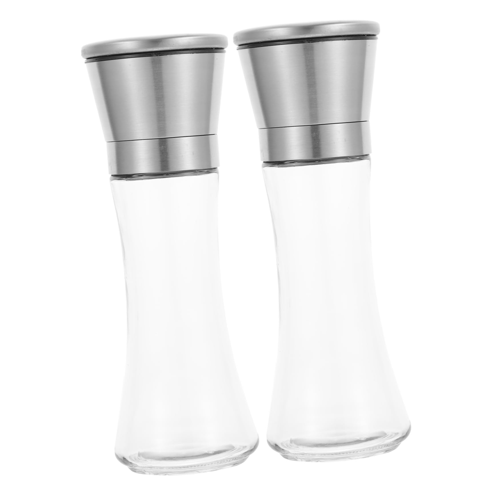MOKKHNB 2pcs Manual Pepper Mill Set Stainless Steel Pepper Crusher for Grinding Spices Coarse Salt Cumin Easy to Operate Seasoni