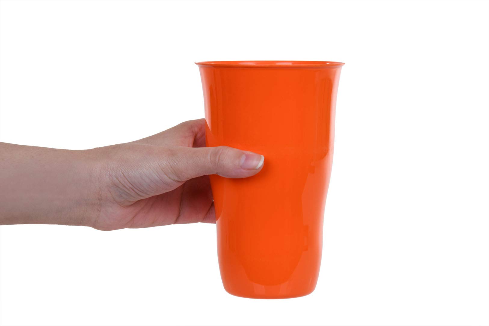 Mintra Home Reusable Plastic Cups 21 Ounce Tumbler - Pack Of 6 (Orange) For Party, Kids, Home, Kitchen, Events, Drinks And Drink