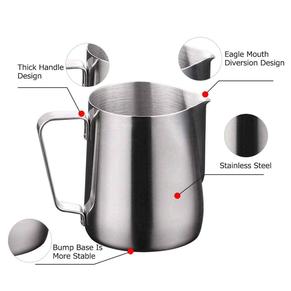 Rolin Roly Stainless Steel Milk Pitcher 200Ml/6.8Oz Frothing Jug Cup For Espresso Coffee Milk Frothers Latte Art