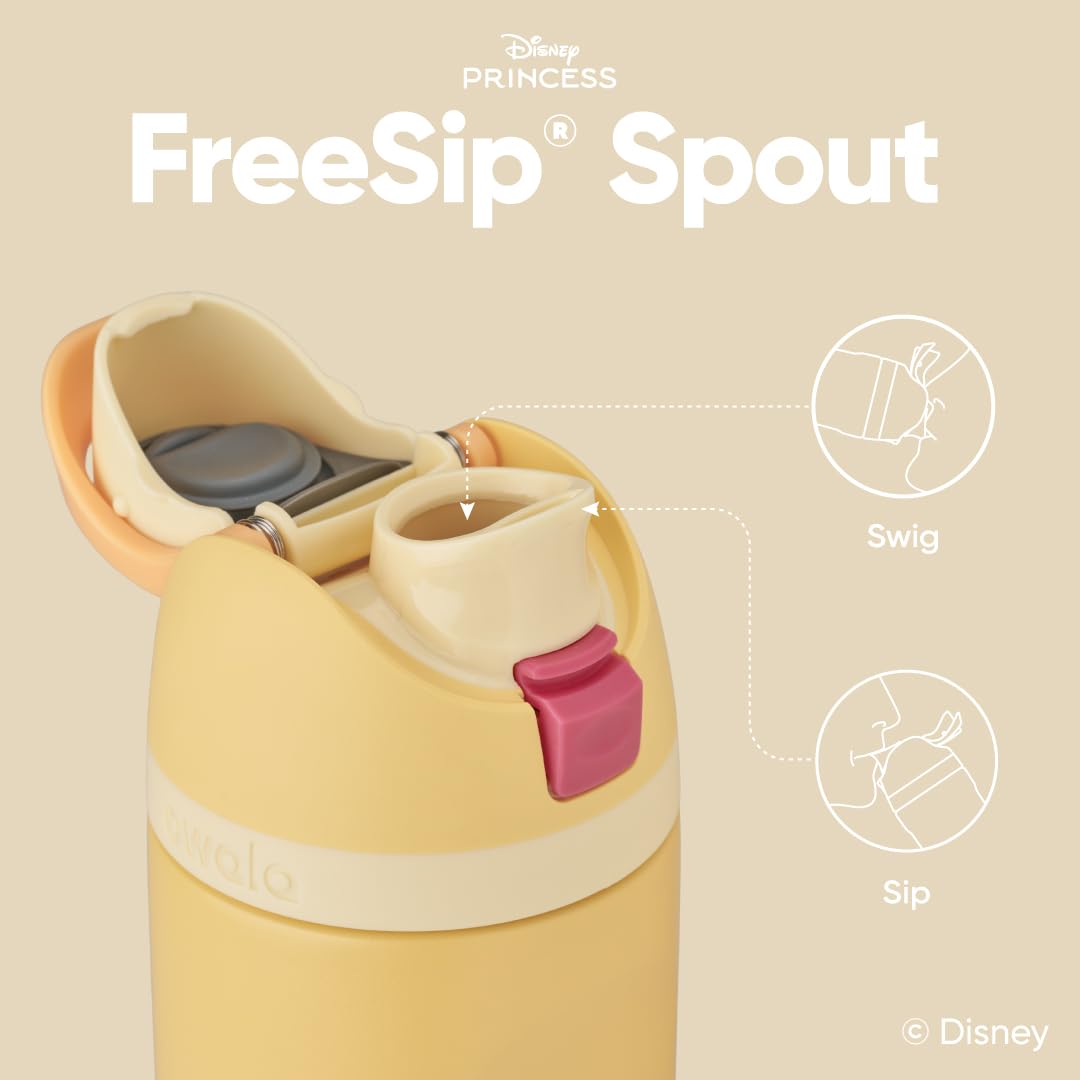 Owala Disney Princess FreeSip Insulated Stainless Steel Water Bottle with Straw for Sports and Travel, BPA-Free Sports Water Bot