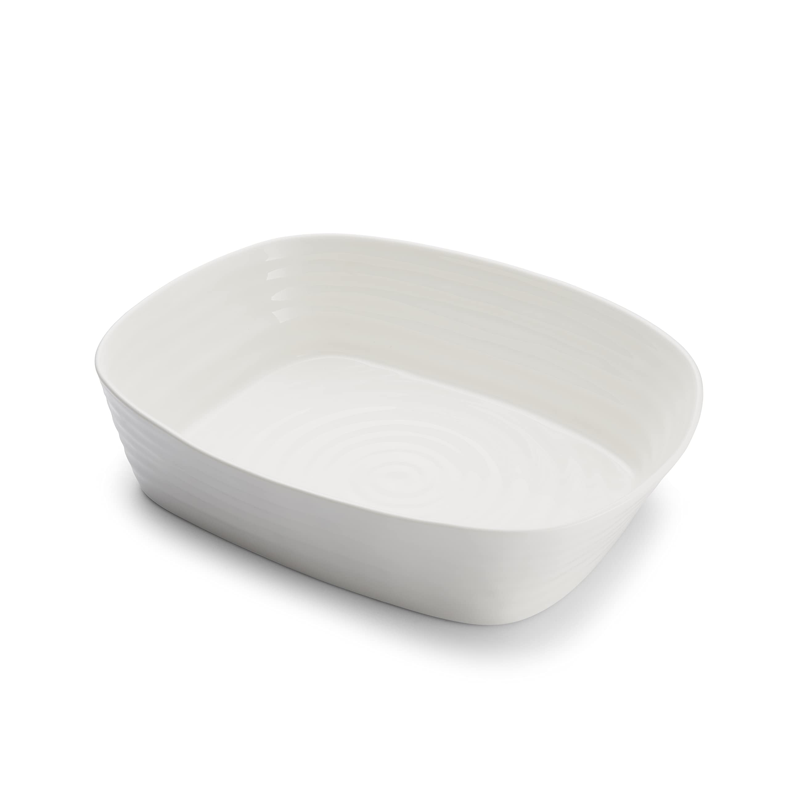Portmeirion Sophie Conran White Lasagna Pan/Roaster | Rectangular Casserole Dish For Oven | 11.5 X 9.5 Inch | Made From Fine Por
