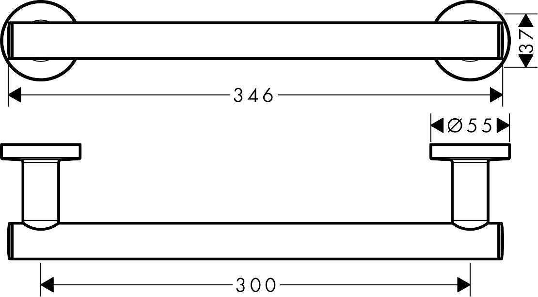 hansgrohe -Towel Bar  12'' 14-inch Modern Bar in Chrome  41713000