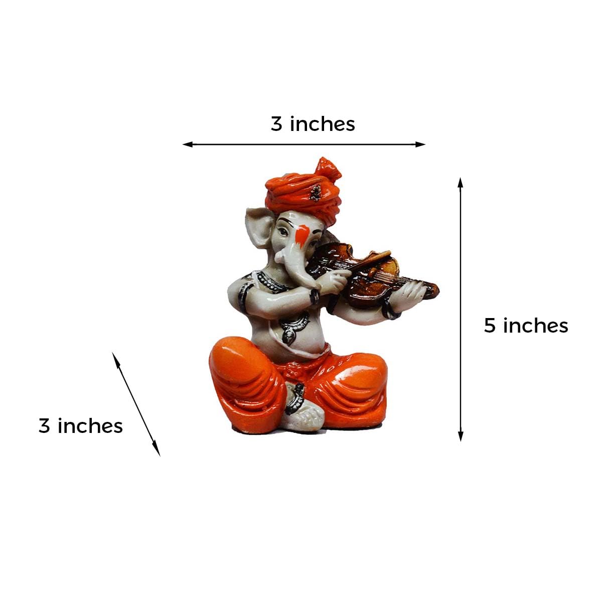 Ecraftindia Lord Ganesha Playing Violin (Lxwxh - 3Inx3Inx5In)