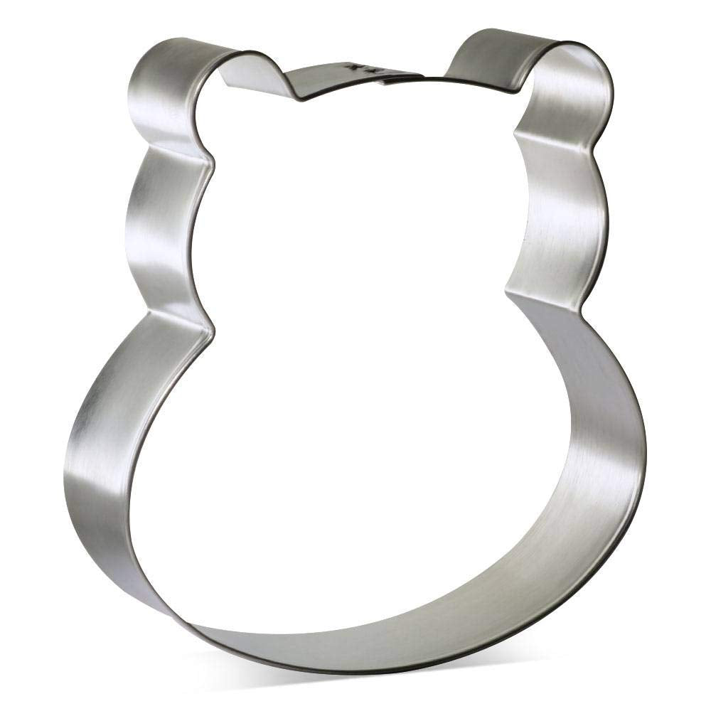 Hippo Face Cookie Cutter 3.75 Inch - Made In The Usa - Foose Cookie Cutters Tin Plated Steel Hippo Face Cookie Mold