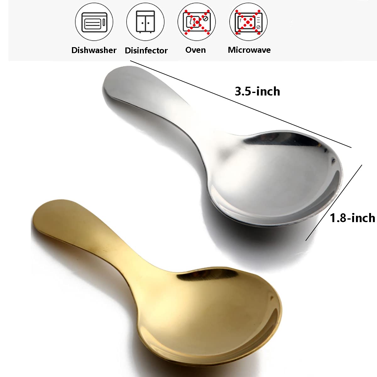 Dadamong Short Handle Spoons Set Of 6, Stainless Steel Mini Salt Spoons For Condiments, Dessert, Tea, Coffee, Cake, Sugar, Stirr
