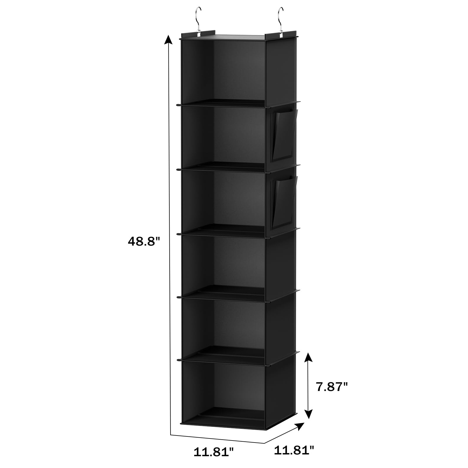 YOUDENOVA Hanging closet Organizers and Storage  6-Shelf Hanging closet Shelves  Black