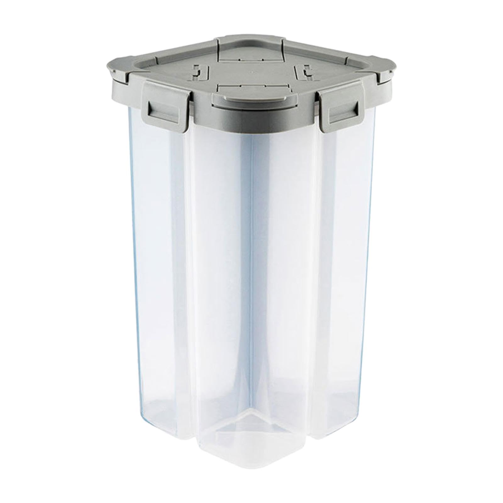 Myaddiction Rice Container 2.3L Clear Airtight Cereal Storage Container For Beans Grains Gray