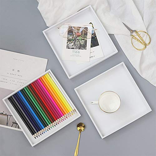 Multi-Purpose Desktop Storage Trays, Fruit Organizer Valet Tray For Cans Drinks Food Jewelry Cosmetics White