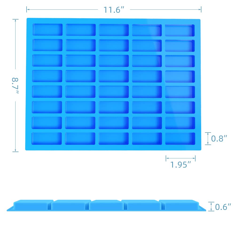 Rectangle Caramel Molds 40 Cavity Chocolate Truffles Candy Molds Ice Cube Tray, Pralines, Jelly Molds