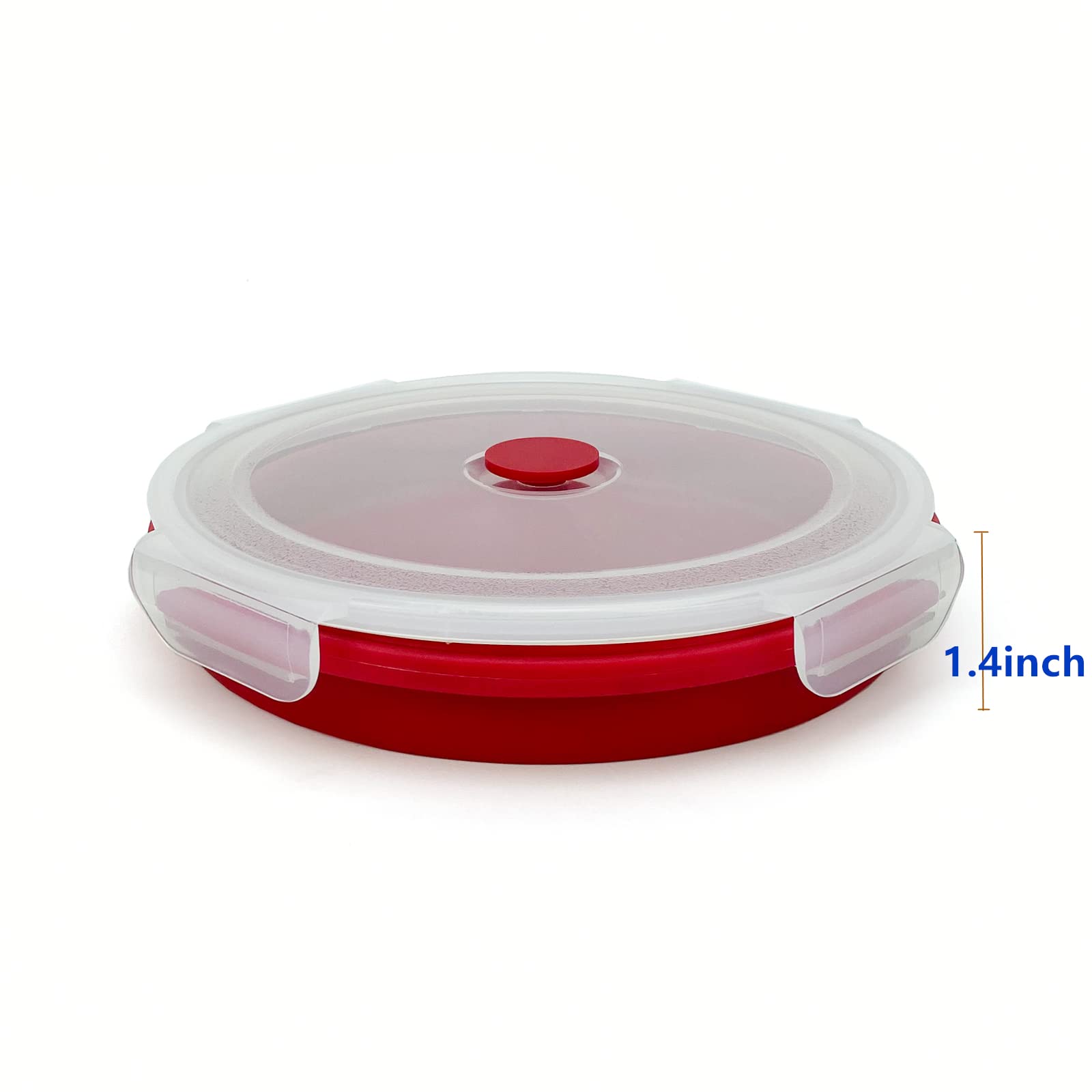 Lunbengo 1200Ml Large Camping Bowl With Foldable Spoon, Collapsible Bowl With Lid, Silicone Bento Box Container, For Travel Camp