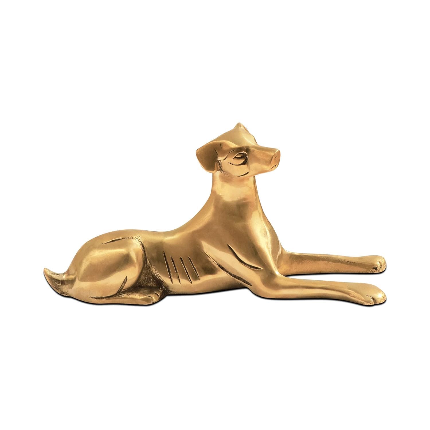 Brongs Brass Dog Statue | Height - 11 Cm Aprrox | Weight -1104 Gram Approx | Vastu Idol For Home And Office | Zonal Placement - 
