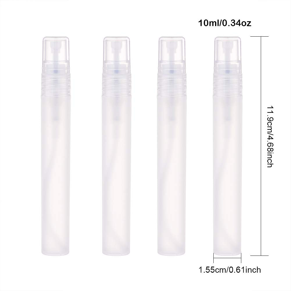Benecreat 24 Pack 10Ml Frosted Plastic Perfume Tubes Fine Mist Spray Bottle Travel Essentials For Essential Oil, Perfume, Toner,