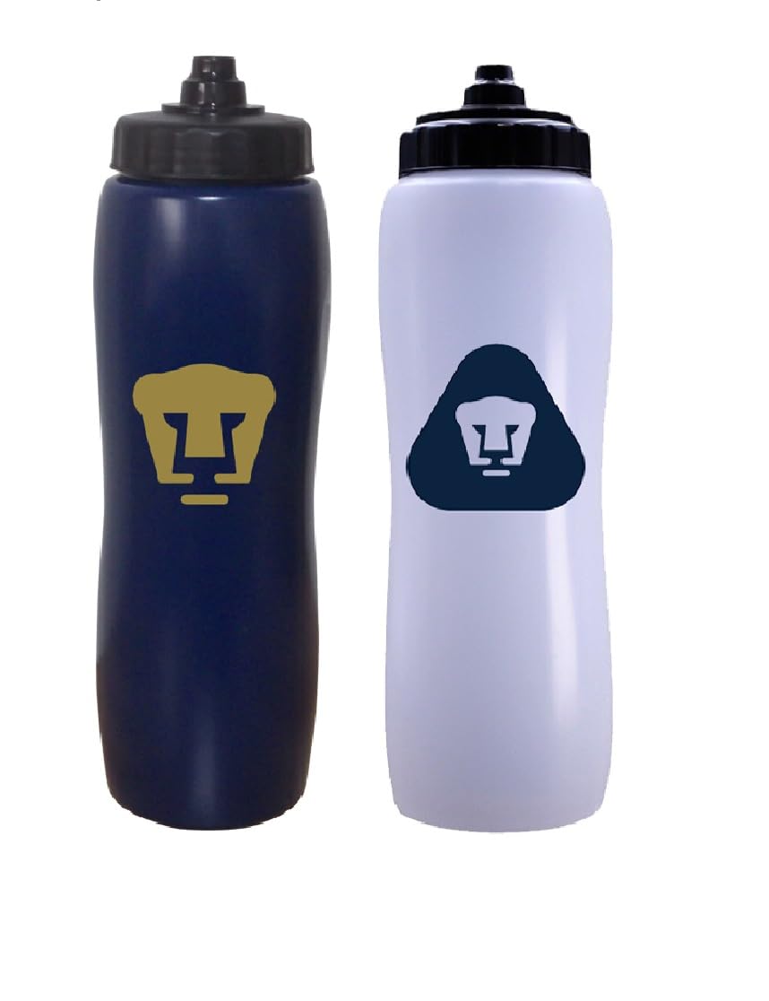 Simran International Pumas UNAM de La Liga MX 2Pack Squeeze Water Bottles, 33 oz