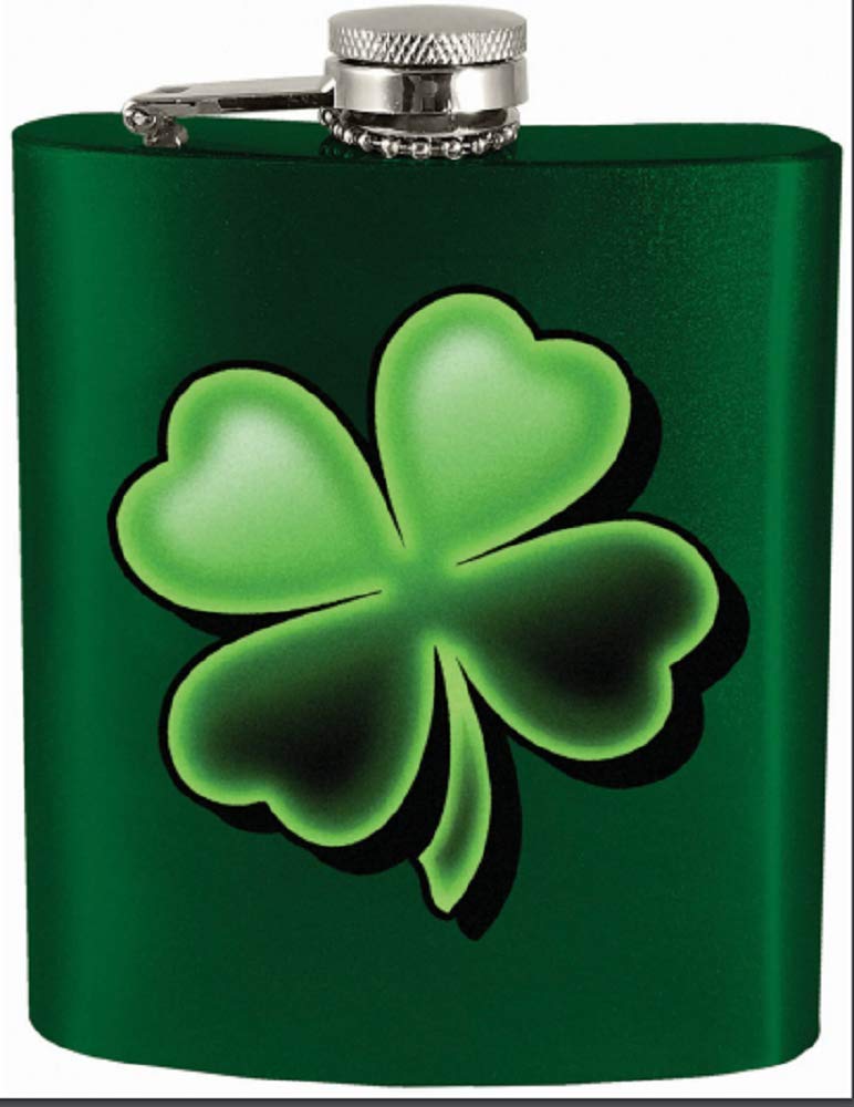 Spoontiques  St. Patricks Day Irish Stainless Steel Hip Flask  Functional Drinkware  7 Oz Liquid Capacity, Stainless Steel R